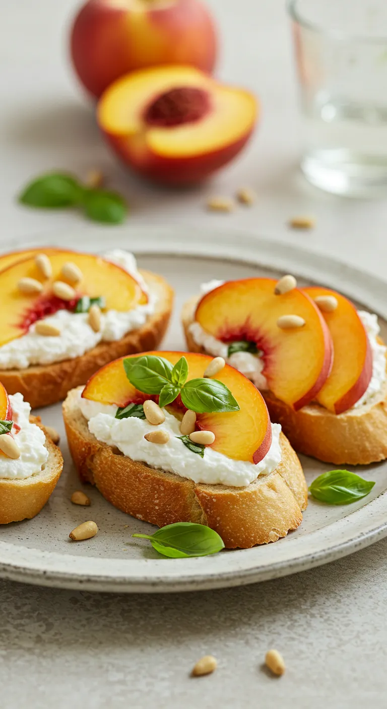 Peach Bruschetta Whipped Ricotta recipe