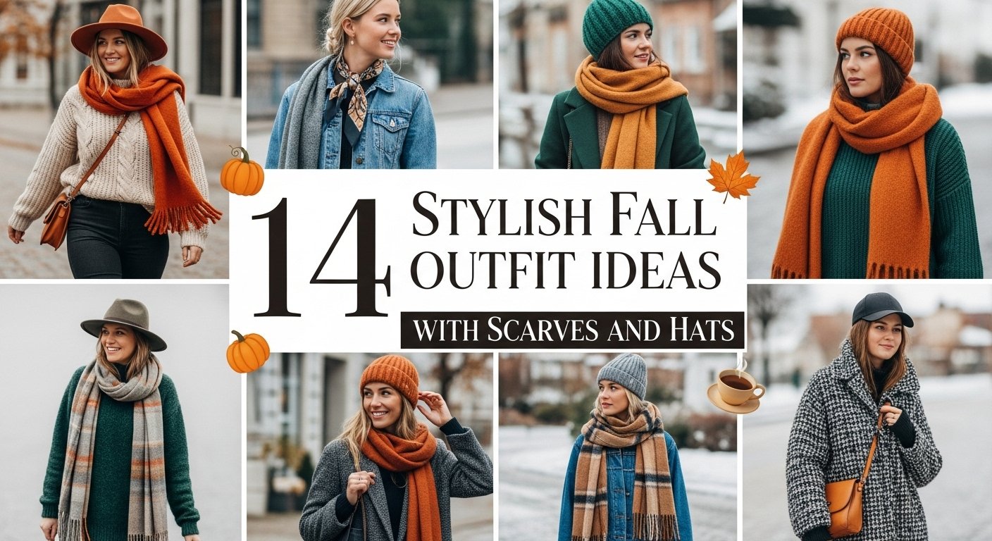14 Stylish Fall Outfit Ideas with Scarves and Hats