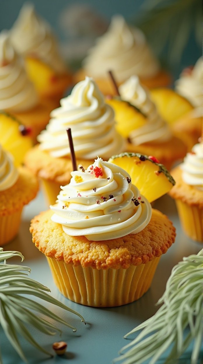 Piña colada cupcakes