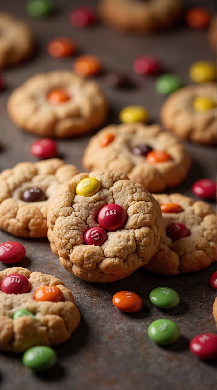 Soft baked M&M cookies