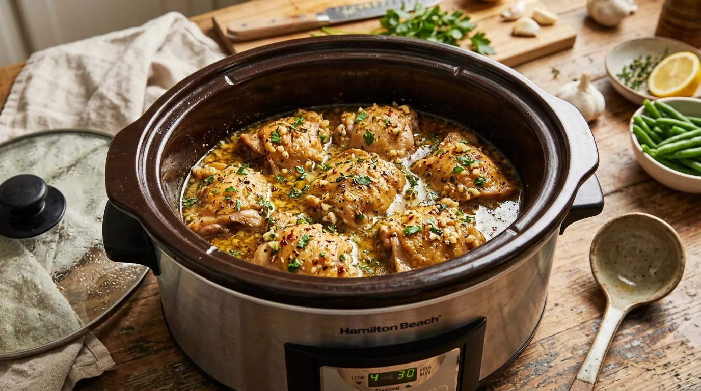 Keto Slow Cooker Garlic Butter Chicken
